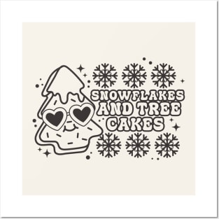 Snowflakes And Tree Cakes Posters and Art